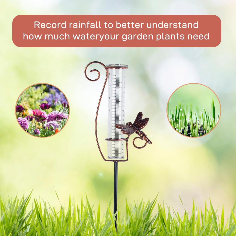HOBYLUBY garden stakes securing the gauge in soft soil