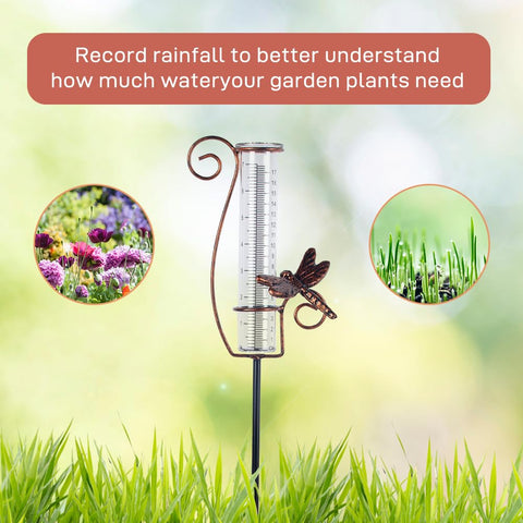 HOBYLUBY garden stakes securing the gauge in soft soil