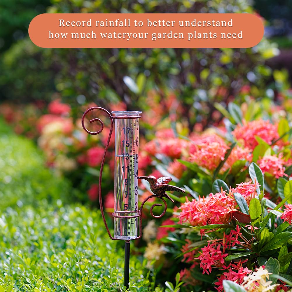 HOBYLUBY yard gauge helps monitor rainfall for watering