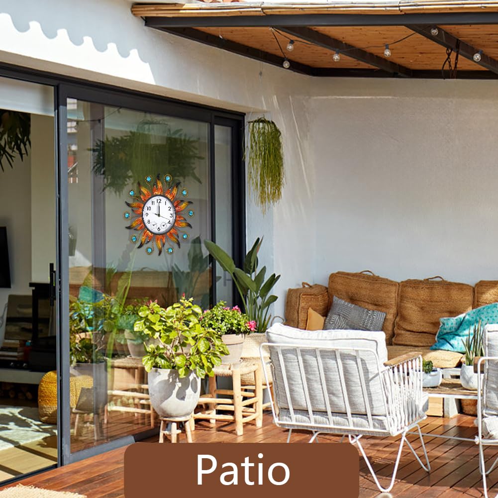 HOBYLUBY waterproof exterior clock withstands outdoor conditions on porches.