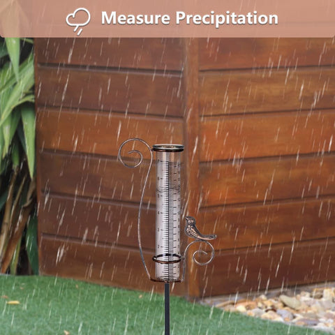 HOBYLUBY yard decor rain gauge blends with garden aesthetics while tracking rain
