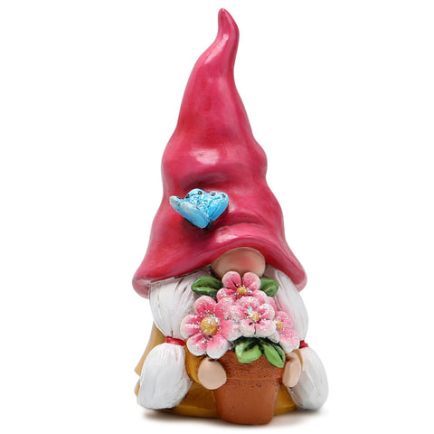 Hodao spring gnome flower-elf holding blossoms to brighten garden decor