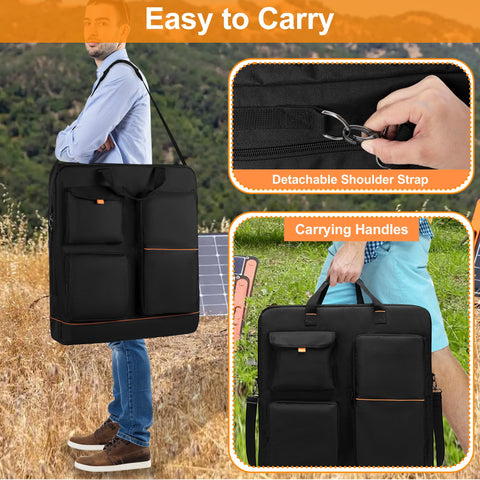 HODRANT double-layer main compartment holds two solar panels securely.