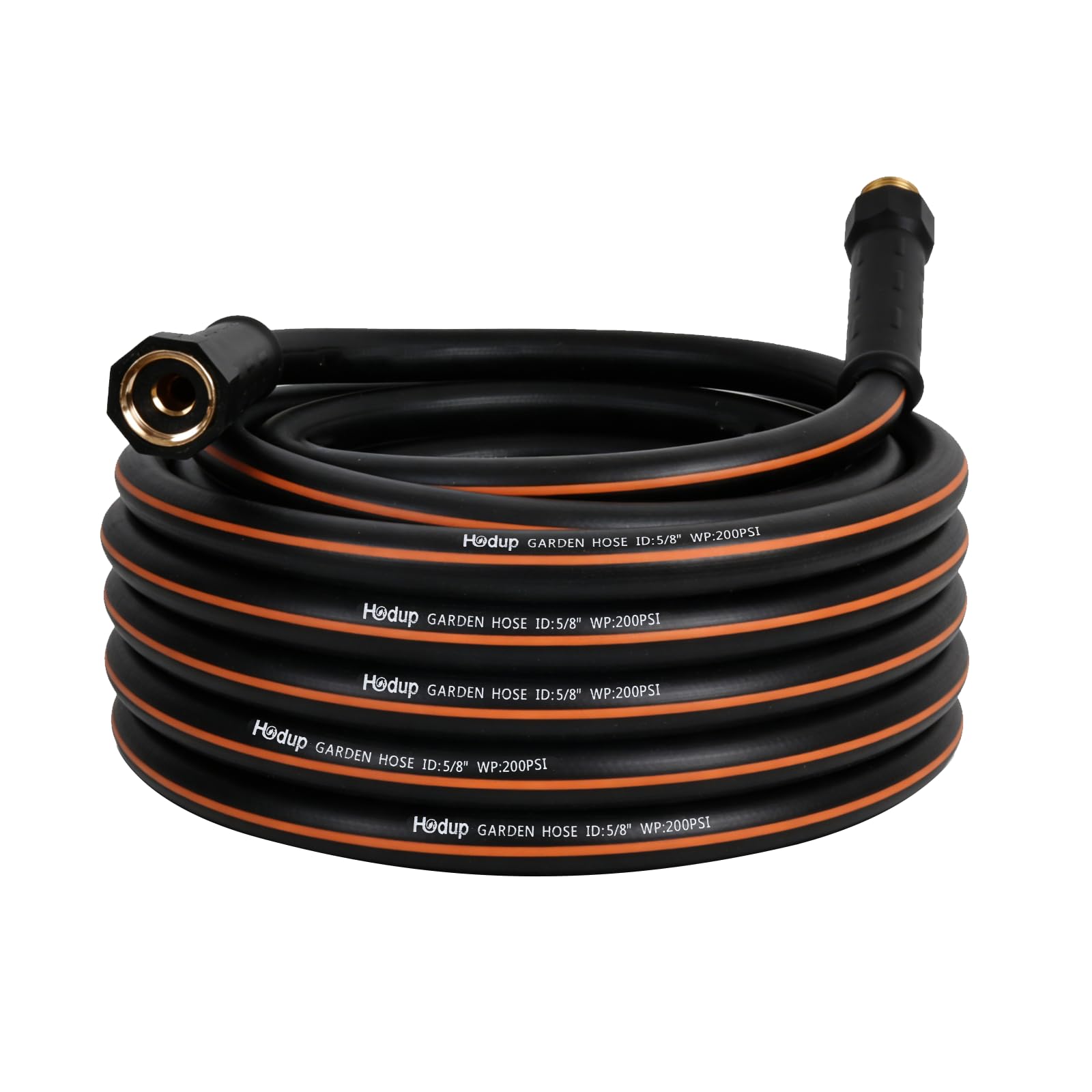HODUP heavy-duty hybrid hose in a neat coil, built for daily garden use.