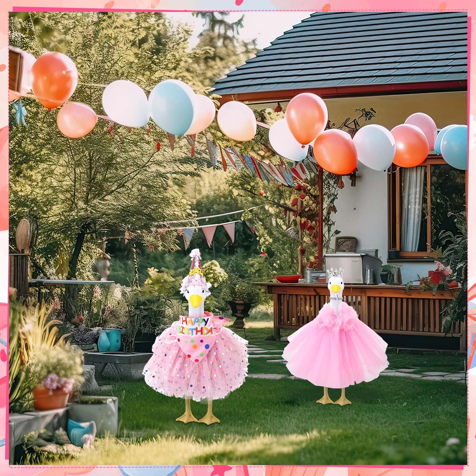 Designed for 17 to 23 inch lawn geese for versatile decoration.