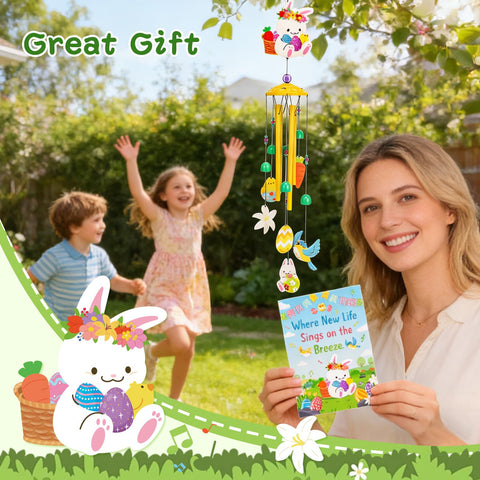 Hoemwarm Easter wind chime porch decor adds joyful sound during holidays.