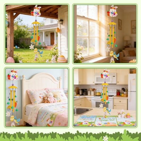 Hoemwarm wind chime with weather-resistant finish withstands light rain for outdoors.