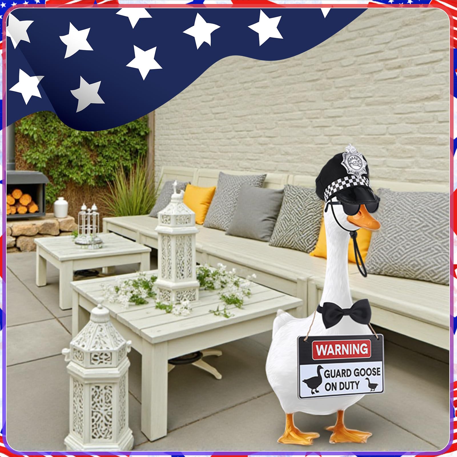 Hoemwarm warning sign for geese adds clear, charming yard messaging.