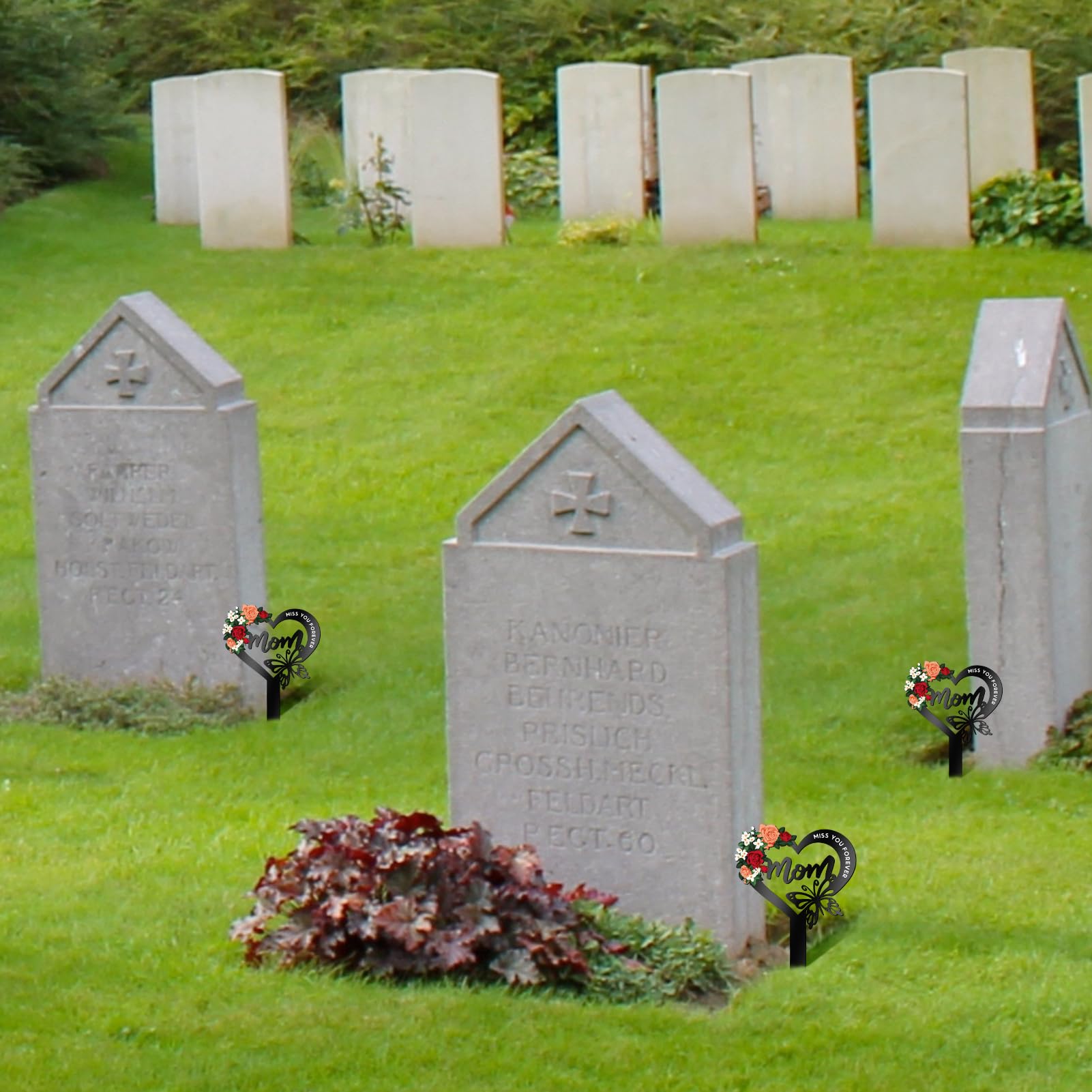 Hoemwarm metal construction withstands outdoor conditions while maintaining a solemn memorial