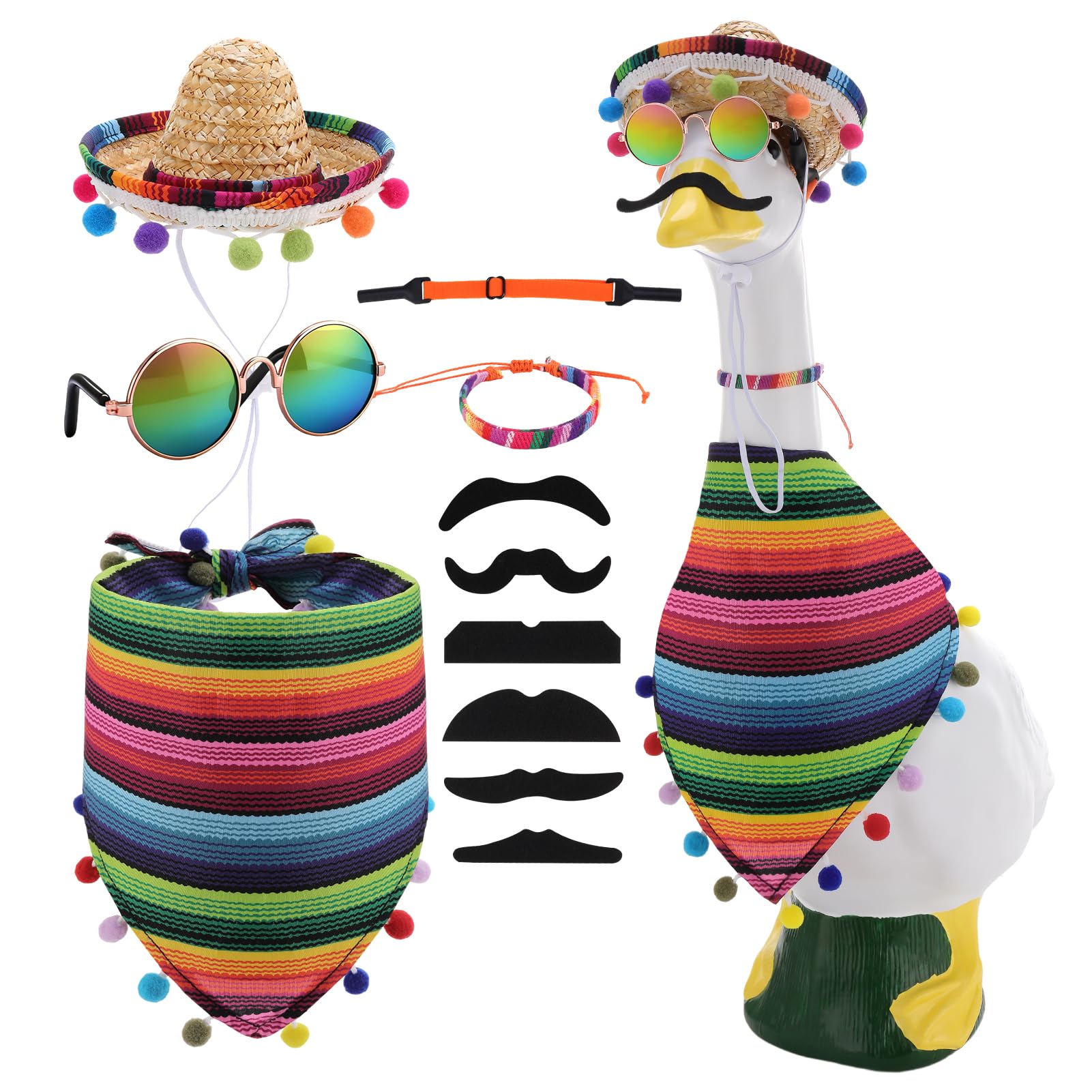 Hoemwarm sombrero for 17-23 inch lawn geese adds festive flair and secure fit.