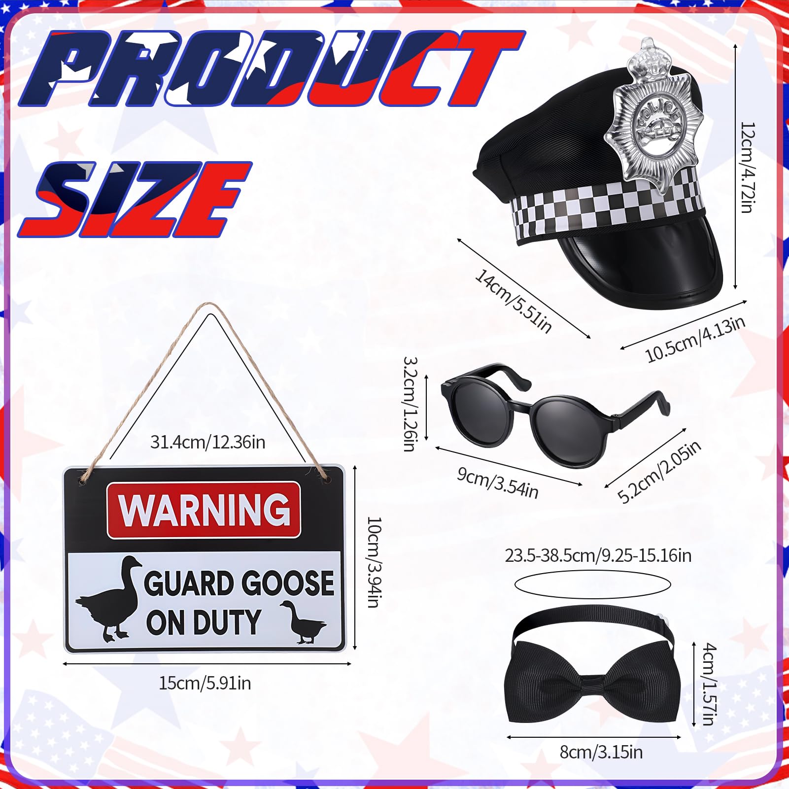 Hoemwarm police goose bow tie adds smart, whimsical outdoor look.