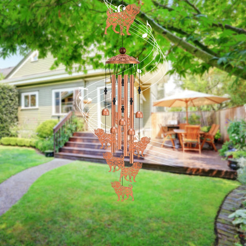 Memorial dog-lover gift Hoemwarm pug wind chimes