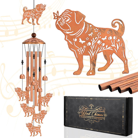 Hoemwarm pug wind chimes top pug design for outdoor charm