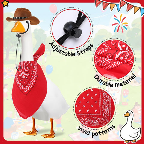 Hoemwarm red bandana scarf brightens garden centerpiece