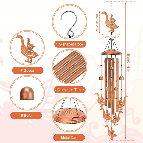 Hoemwarm weatherproof windchime with aluminum tubes resists rain and UV for outdoor use.