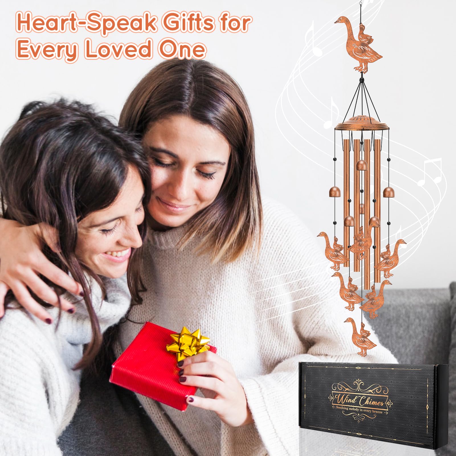 Hoemwarm windchime includes S-hook and 11 beads for easy hanging.