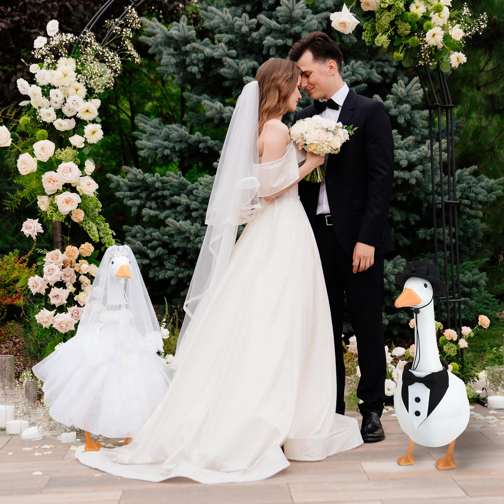 Hoemwarm coordinated yard decor for weddings, anniversaries and Easter.