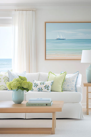 Hofdeco Premium hydrangea-detail emphasizes soft blue blossoms for serene vibes.