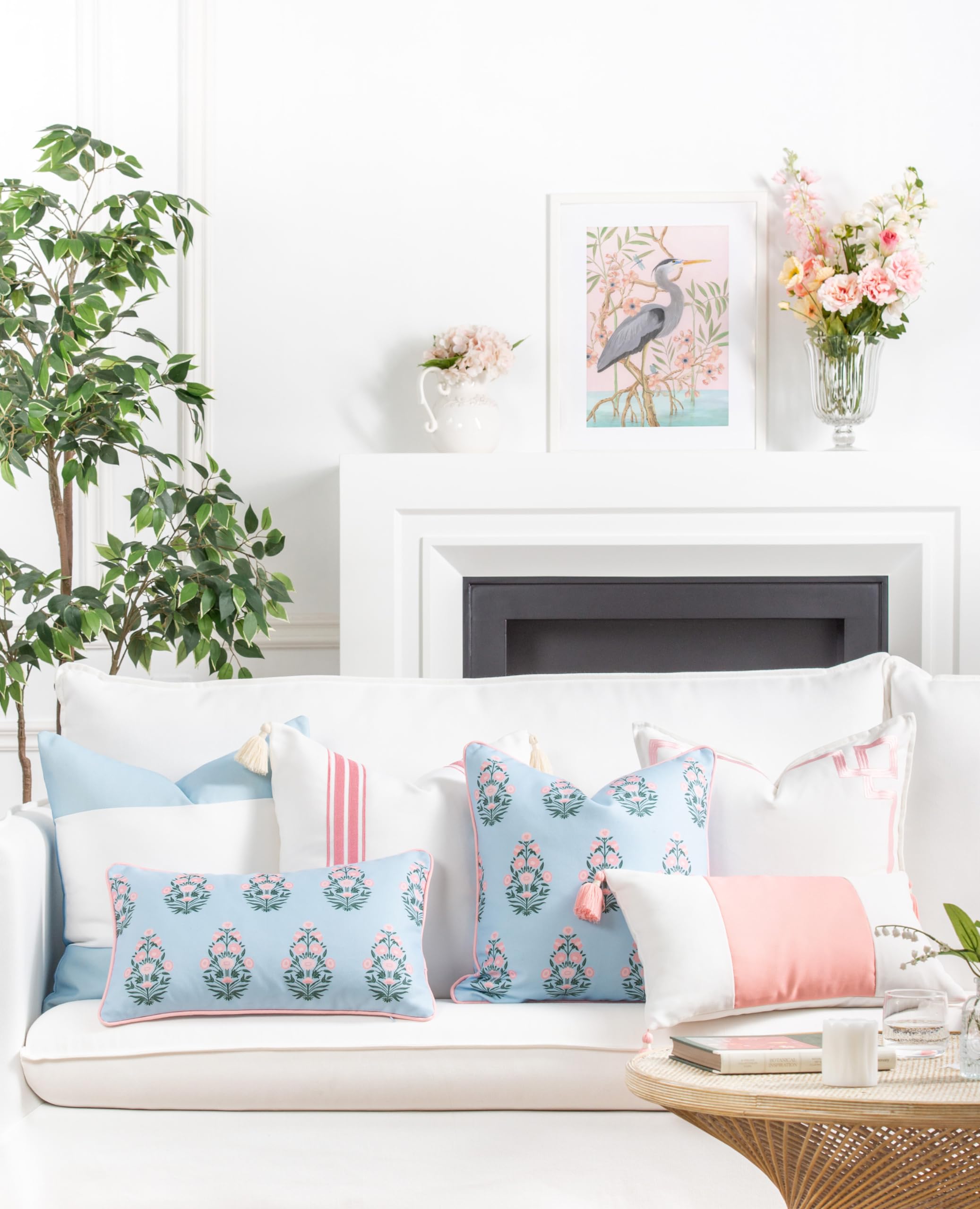 Hofdeco Premium blush pink floral pattern detail for refreshed seating