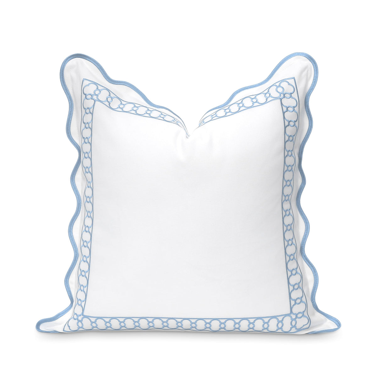 Hofdeco Premium coastal pillow cover with begonia embroidery on the front