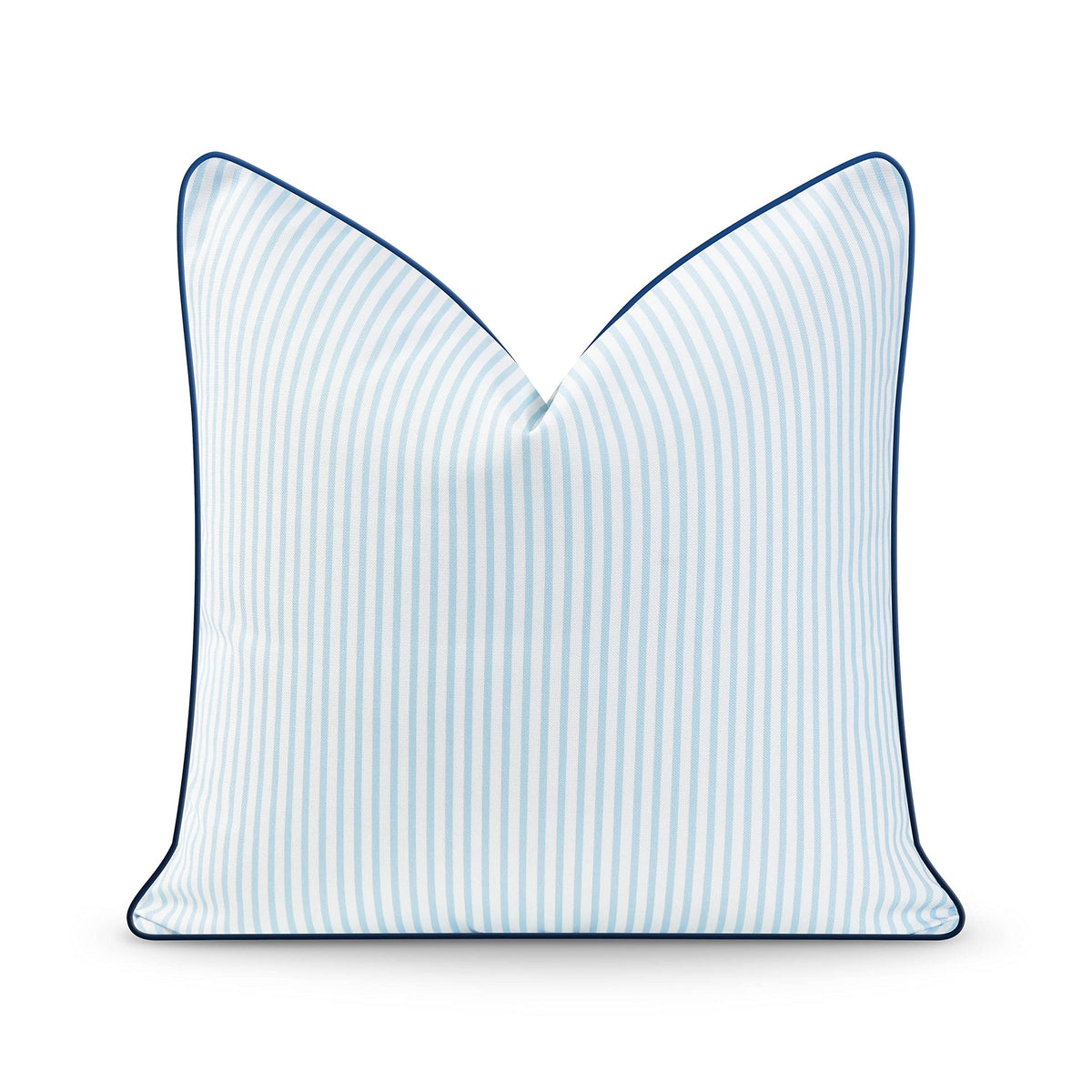 Hofdeco Premium Coastal blue stripe cover front view for versatile indoor outdoor décor