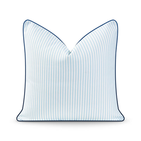 Hofdeco Premium Coastal blue stripe cover front view for versatile indoor outdoor décor
