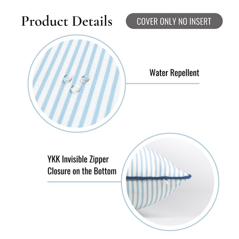 Hofdeco Premium Coastal blue stripe cover ideal for indoor outdoor setups