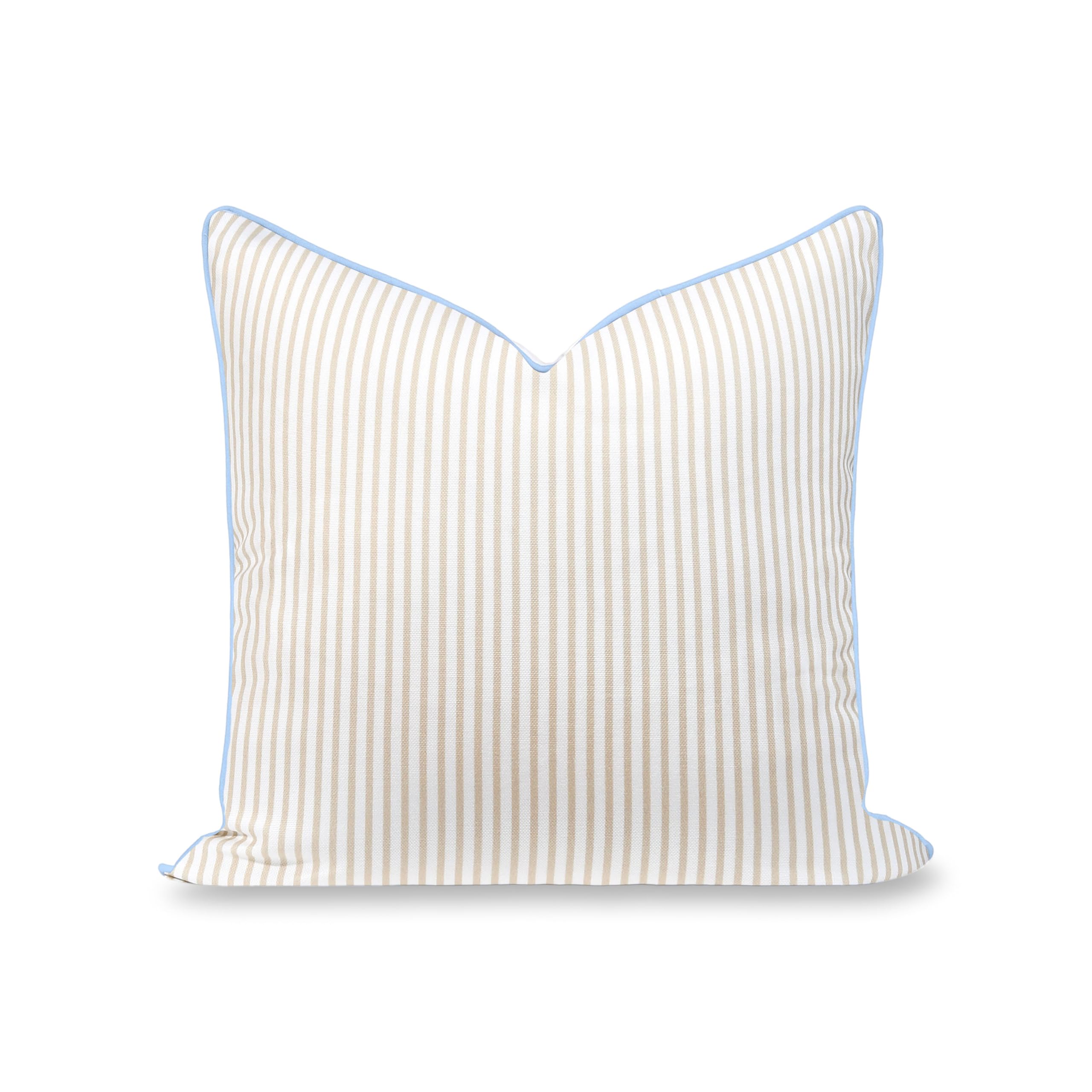 Hofdeco Premium Coastal Hampton pillow cover front view with tan stripes for versatile decor.