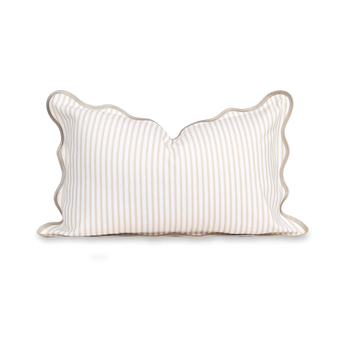Hofdeco Premium Coastal lumbar pillow cover front view with neutral tan stripes for versatile decor