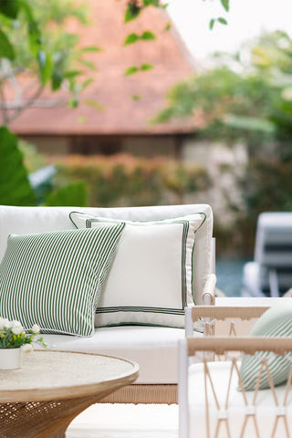 Hofdeco Premium coastal cover back view complements indoor outdoor seating