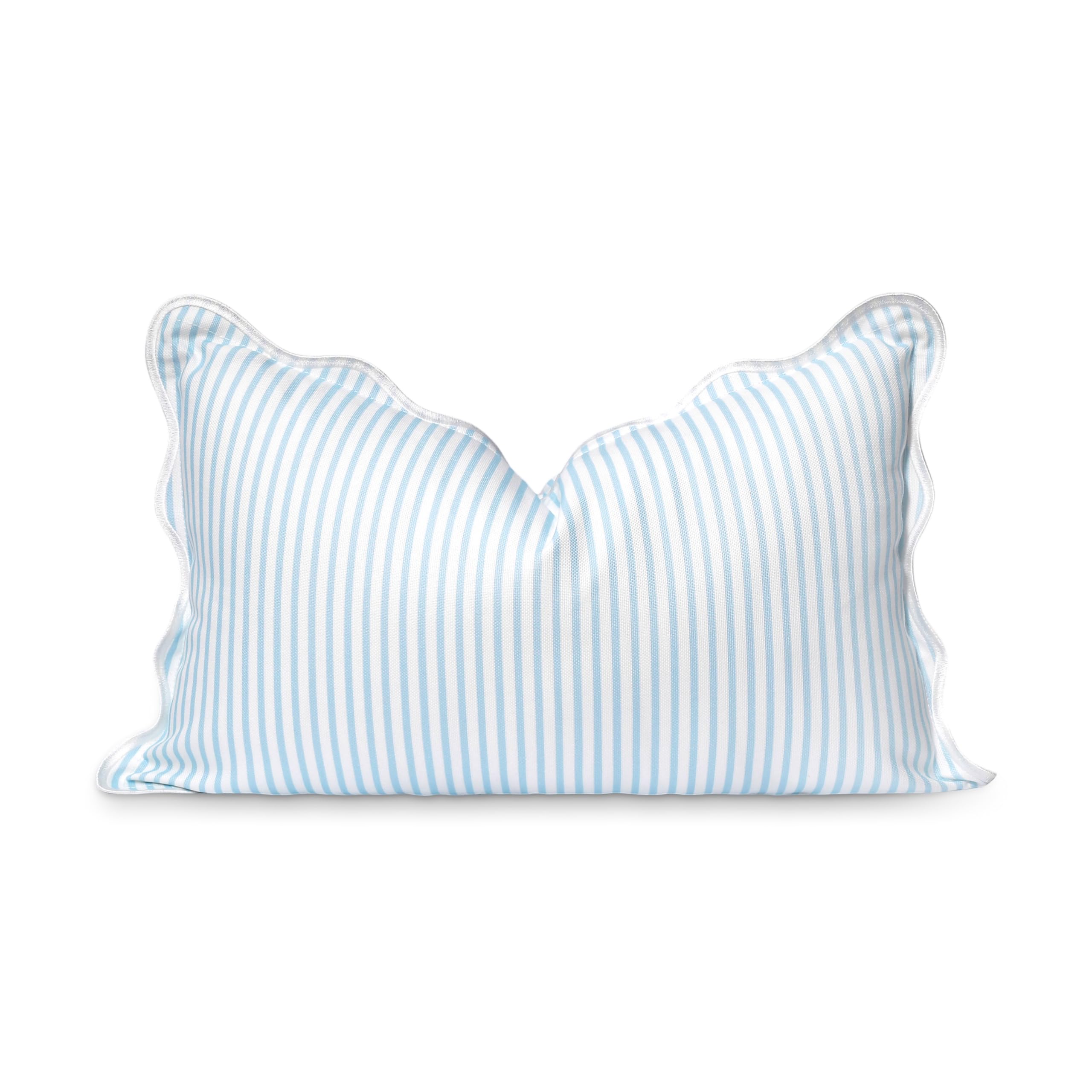 Hofdeco Premium lumbar cover with baby blue stripes for indoor and outdoor spaces