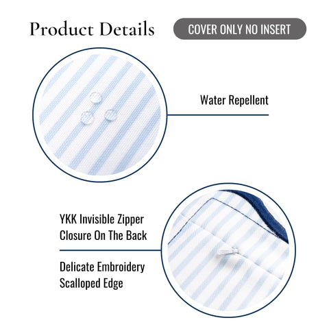 Hofdeco Premium coastal pillow cover in outdoor setup on patio furniture