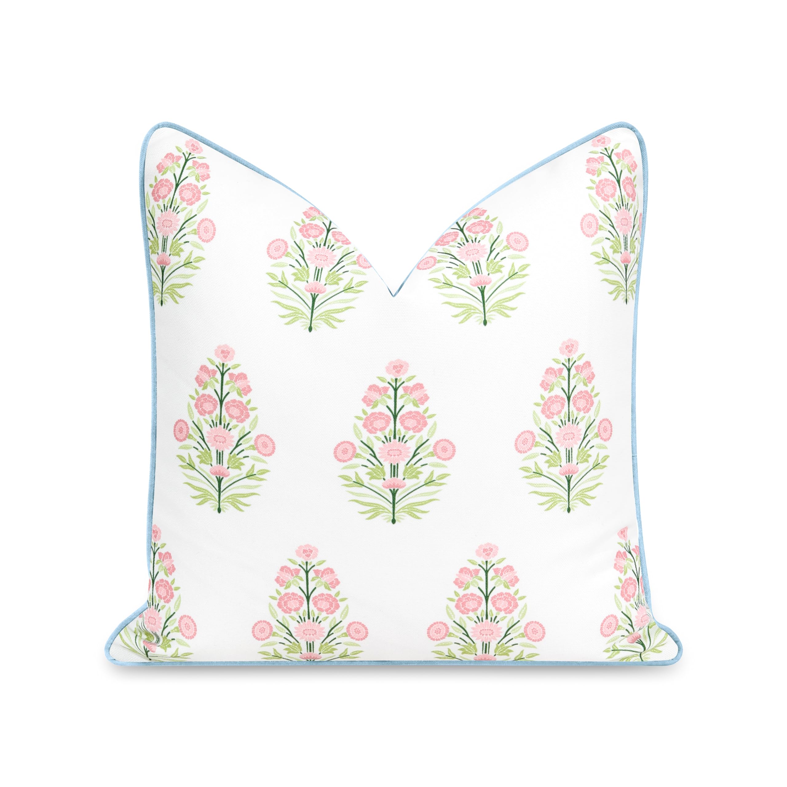 Hofdeco Premium coastal pillow cover front view with water-repellent fabric for outdoor seating.