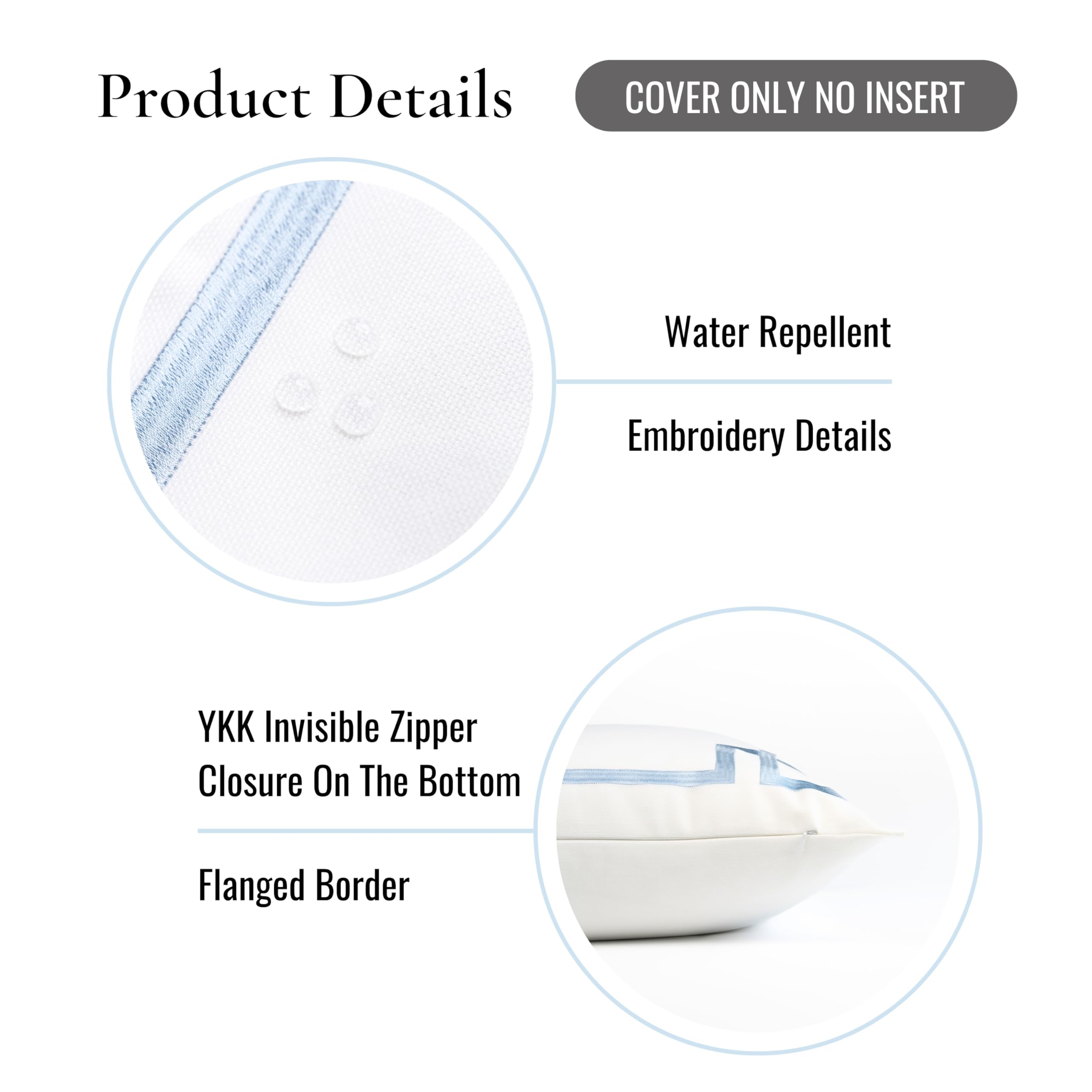 Hofdeco Premium coastal pillow cover invisible YKK zipper for easy removal