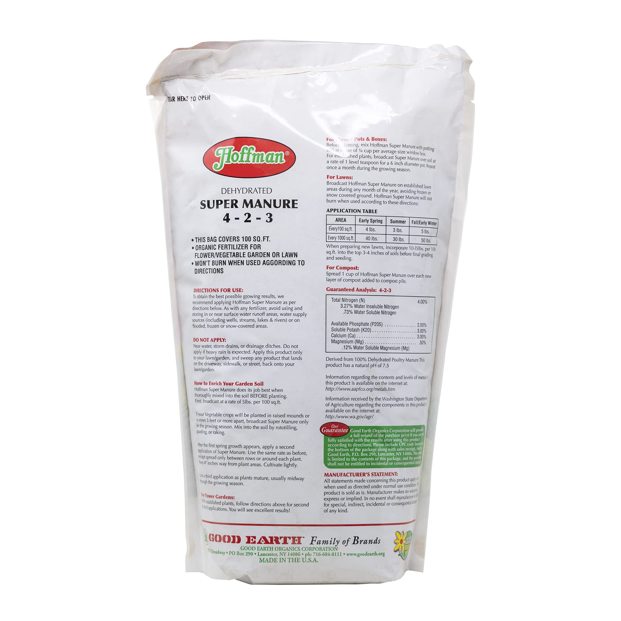 Hoffman 20505 poultry manure pellets support healthier root environments.