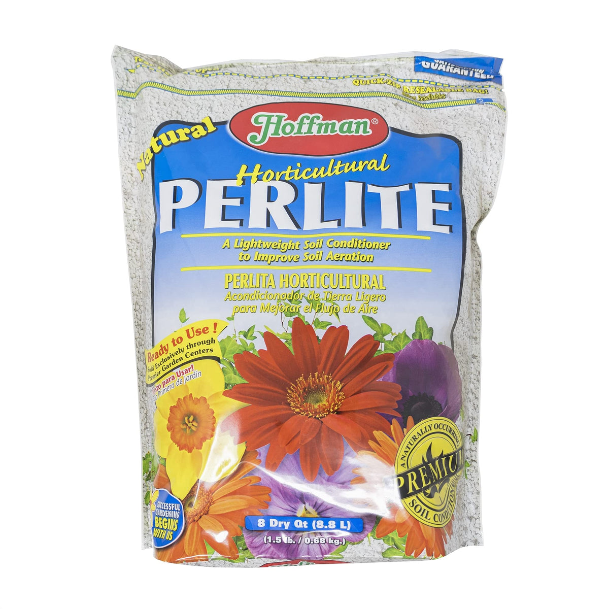 Hoffman Horticultural Perlite bag on shelf for versatile soil amendments