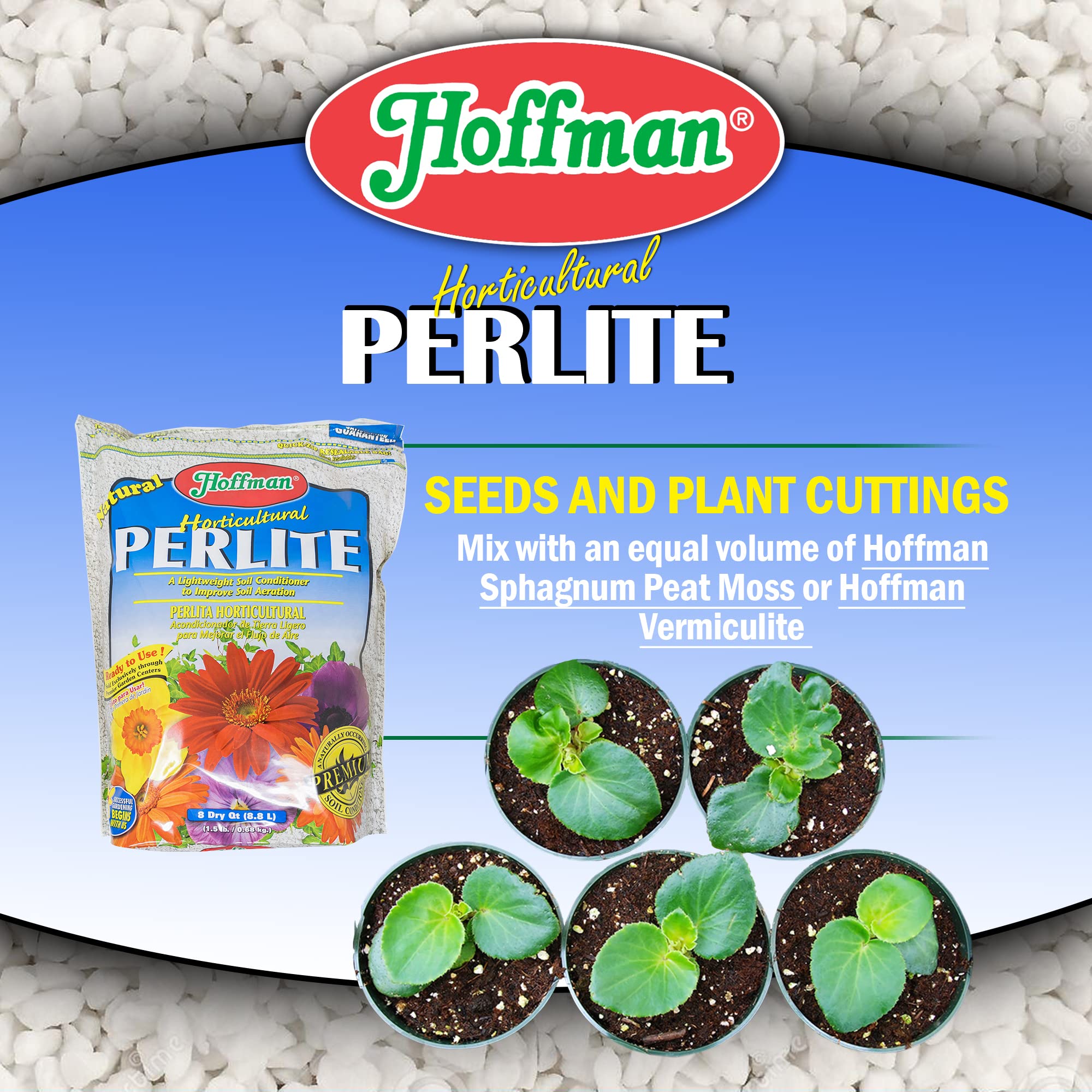 Hoffman Horticultural Perlite seed-starting mix supports healthy germination