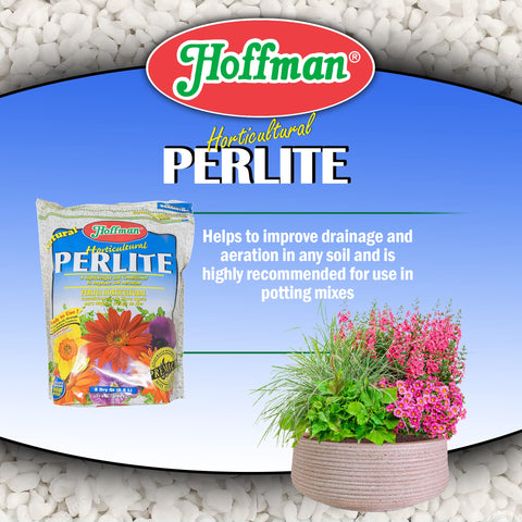 Hoffman Horticultural Perlite wet absorption aids even moisture distribution