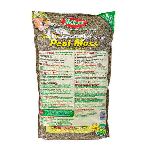 Hoffman soil conditioner peat moss 10qt 2-pack bag on shelf demonstrates ready-to-use packaging