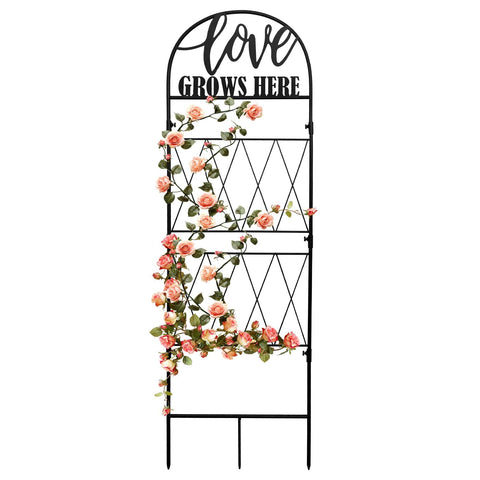 hogardeck 45-14 inch metal garden trellis supports climbing roses