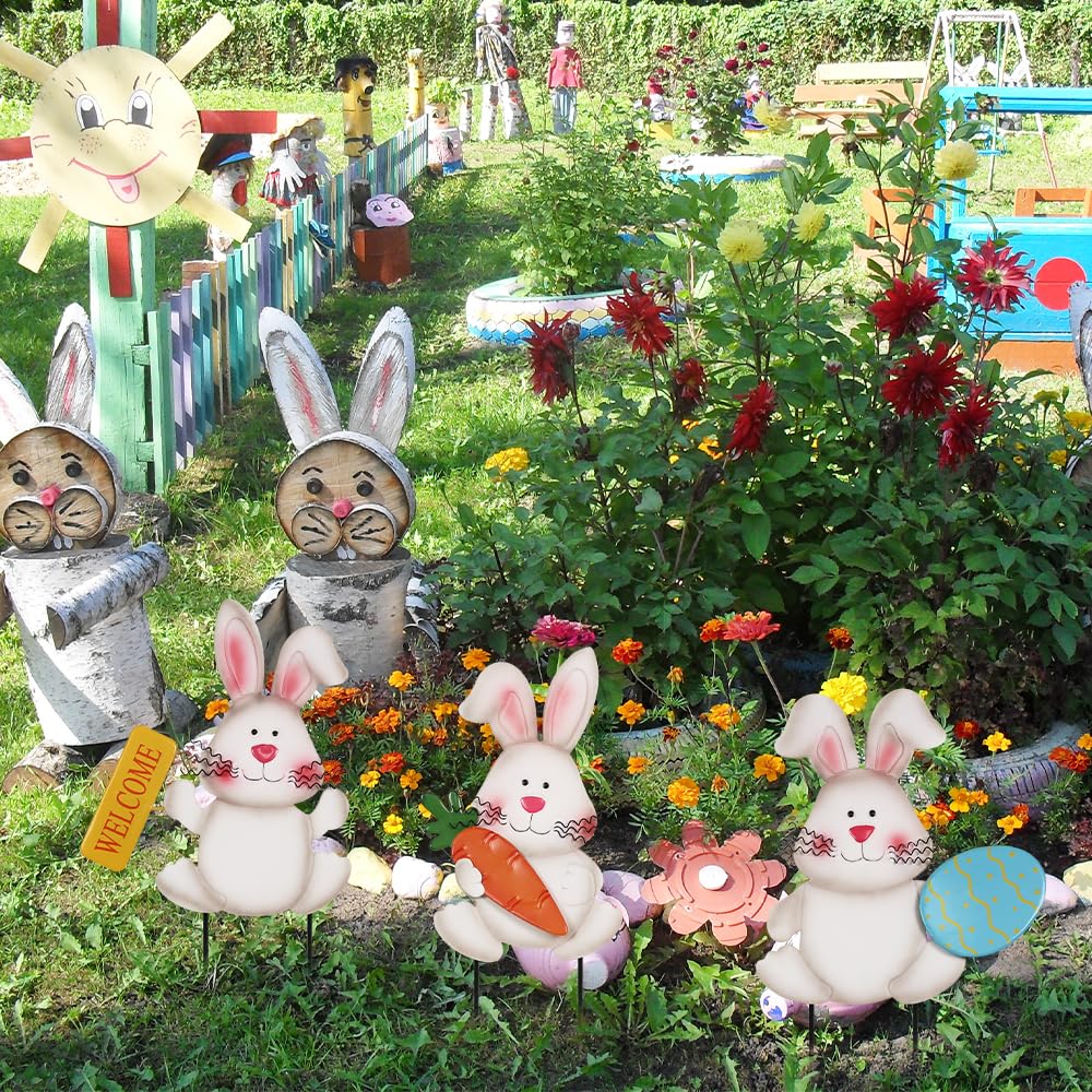 hogardeck bunny base carrot stake adding whimsy to planters