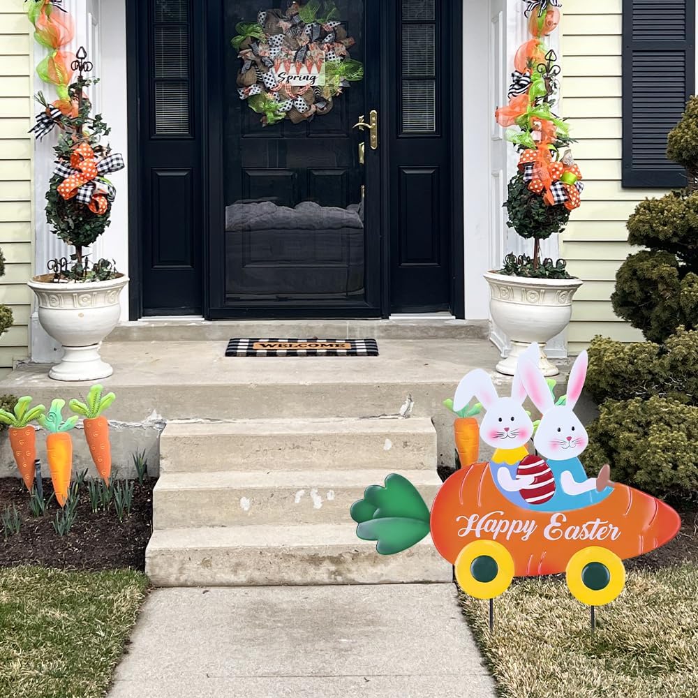 hogardeck Bunny with red white striped egg detail highlights festive charm