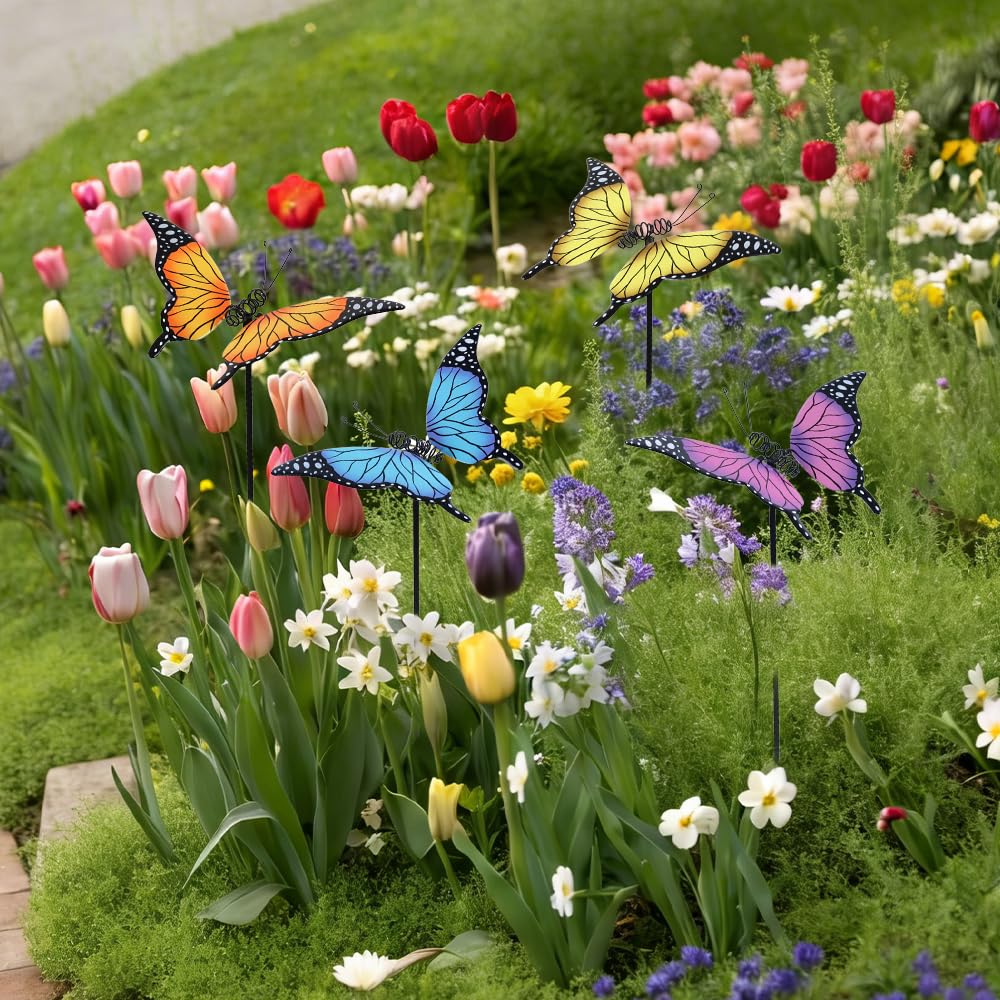 hogardeck butterfly stake gift-ready yard art for spring celebrations