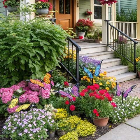 hogardeck butterfly stake weather-resistant iron decor for outdoor spaces