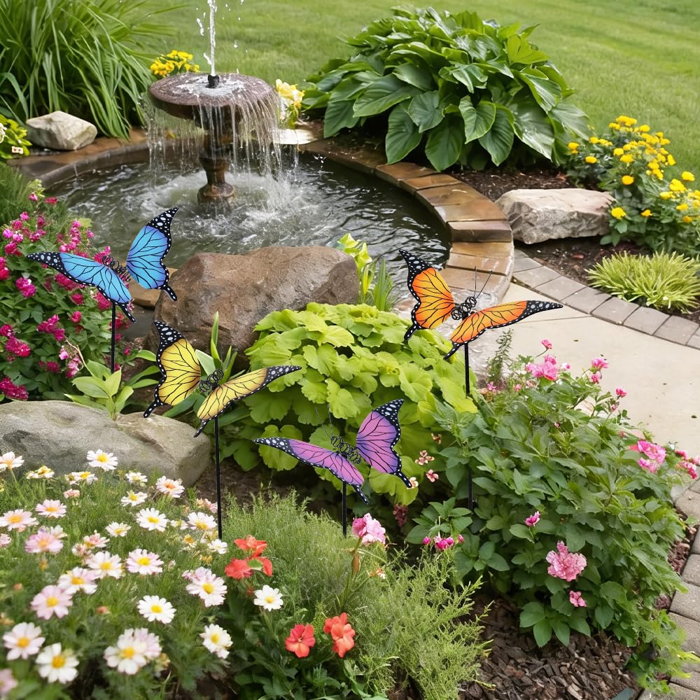 hogardeck butterfly stake with swaying wings adds dynamic movement to blooms