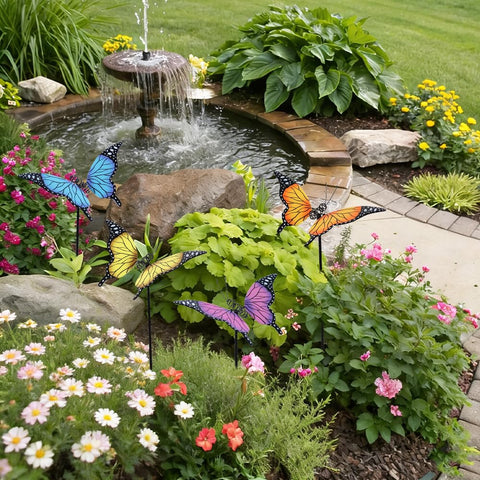 hogardeck butterfly stake with swaying wings adds dynamic movement to blooms