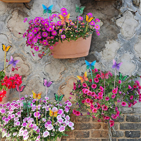 hogardeck butterfly yard sign stakes easily stake into lawn or planters
