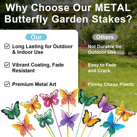 hogardeck colorful butterfly decor enhances flower beds and pathways