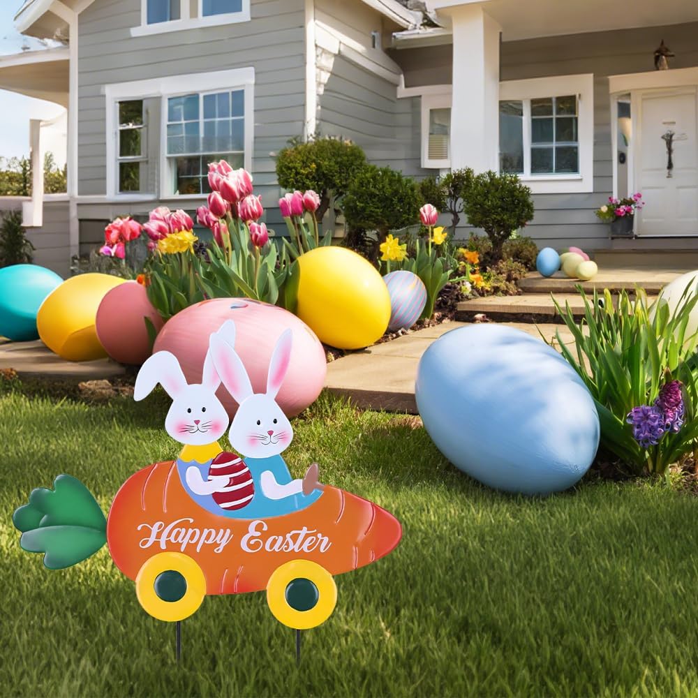 hogardeck Colorful Easter decoration brightens walkways and flower beds
