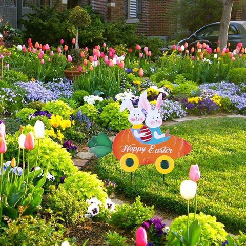 hogardeck Durable metal Easter decor withstands sun and rain